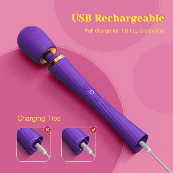 Wild Pulse Wand Vibrator – Rechargeable & Waterproof (Purple)